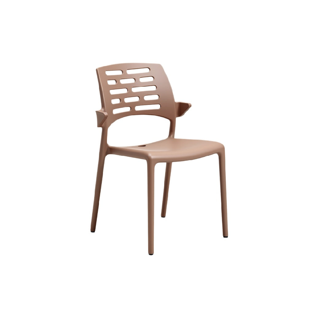 Modern Lightweight Plastic Chair with Ergonomic Design and Ventilated Backrest