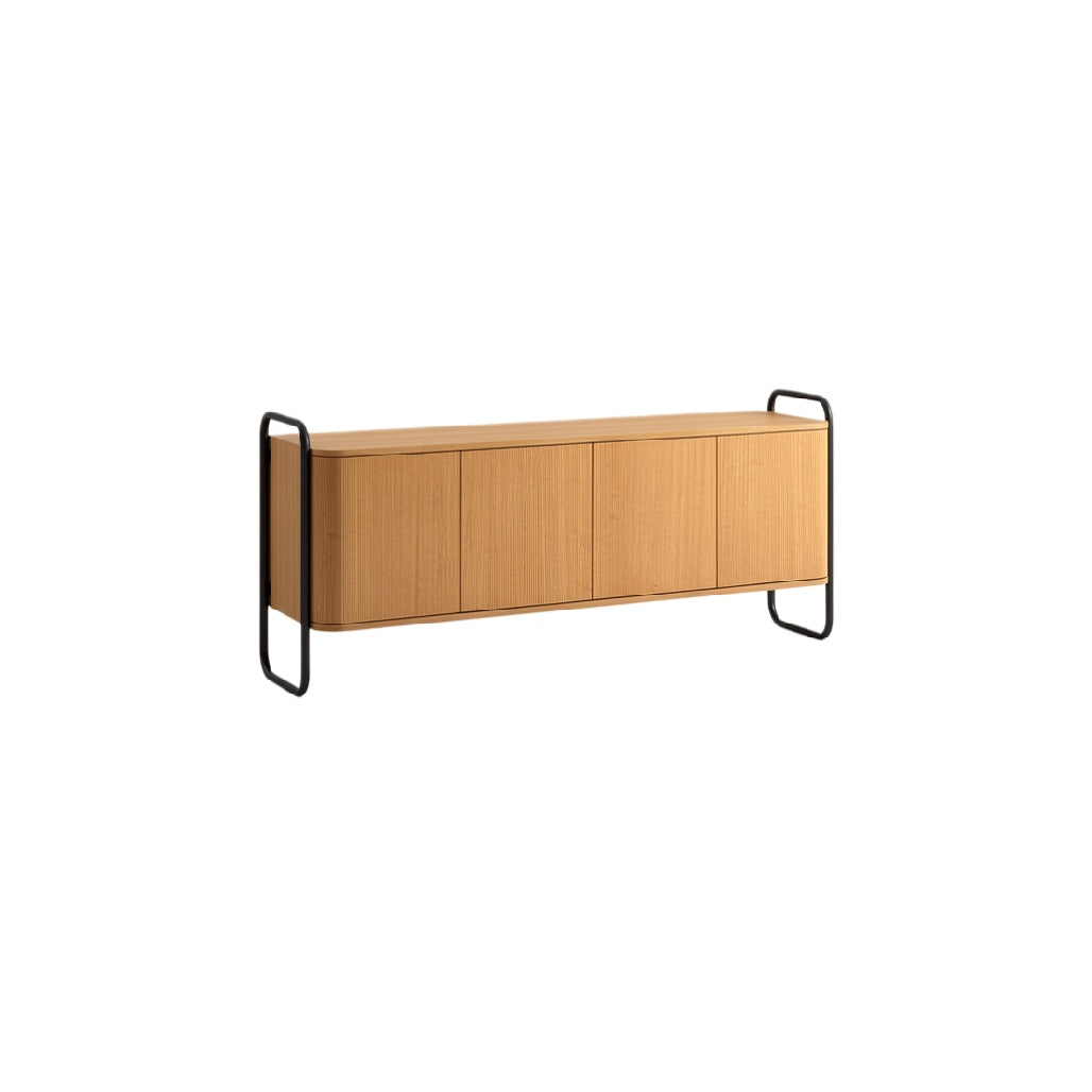 Modern Wooden Sideboard with Metal Handles