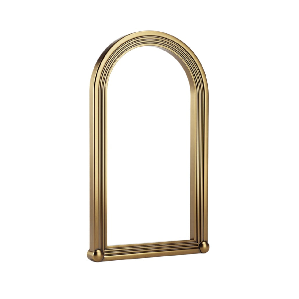 Elegant Arch-Shaped Gold Door Handle with Vertical Lines